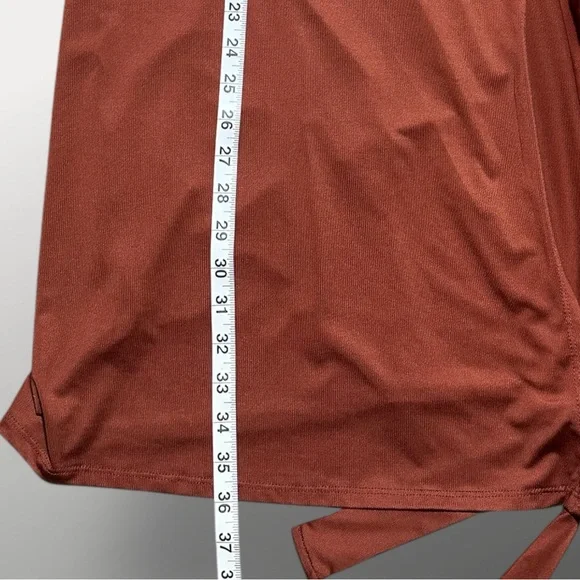 LuLaRoe Rust Brown Midi Wrap Dress Women XXS Casual 3/4 Sleeve Stretchy Slinky - Picture 4 of 5